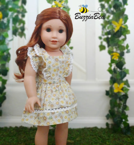 BuzzinBea 18 Inch Modern Aster Dress 18" Doll Clothes Pattern Pixie Faire