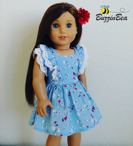 BuzzinBea 18 Inch Modern Aster Dress 18" Doll Clothes Pattern Pixie Faire