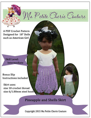 Mon Petite Cherie Couture Crochet Pineapple and Shells Skirt Crochet Pattern Pixie Faire