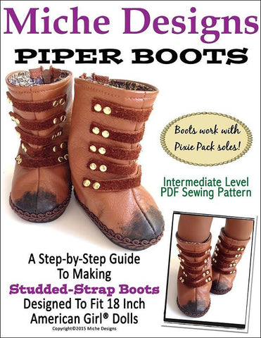 Miche Designs Shoes Piper Boots 18" Doll Shoes Pixie Faire