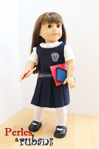 Perles & Rubans 18 Inch Modern The Little Schoolgirl 18" Doll Clothes Pattern Pixie Faire