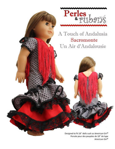 Perles & Rubans 18 Inch Historical A Touch of Andalusia: Sacromonte 18" Doll Clothes Pattern Pixie Faire