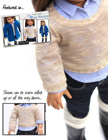 Liberty Jane 18 Inch Modern Pullover Sweater 18" Doll Clothes Pattern Pixie Faire