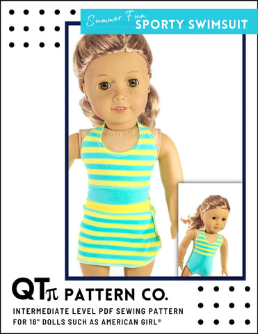 QTπ Doll Clothing 18 Inch Modern Summer Fun Sporty Swimsuit 18" Doll Clothes Pixie Faire