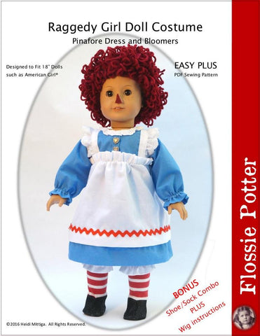 Flossie Potter 18 Inch Modern Raggedy Girl Doll Costume 18" Doll Clothes Pixie Faire