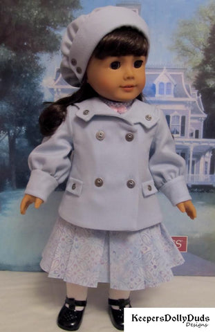 Keepers Dolly Duds Designs 18 Inch Historical 1915 Reefer Jacket and Hat 18" Doll Clothes Pattern Pixie Faire