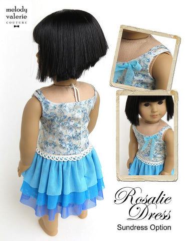 Melody Valerie Couture 18 Inch Modern Rosalie Dress 18" Doll Clothes Pattern Pixie Faire