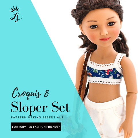 LJ Course Classes Croquis and Sloper Set - Ruby Red Fashion Friends Pixie Faire