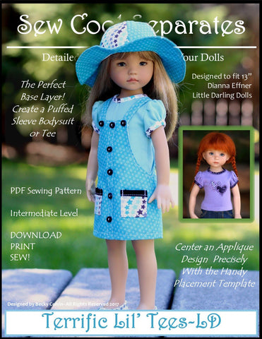 Sew Cool Separates Little Darling Terrific Lil' Tees Pattern for Little Darling Dolls Pixie Faire