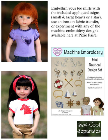 Sew Cool Separates Little Darling Terrific Lil' Tees Pattern for Little Darling Dolls Pixie Faire