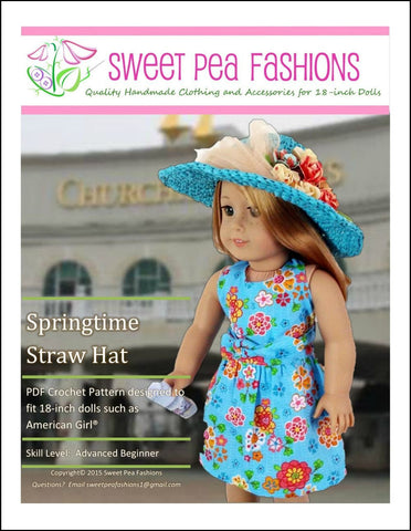 Sweet Pea Fashions Crochet Springtime Straw Hat Crochet Pattern Pixie Faire