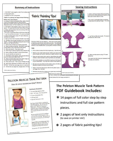 Liberty Jane 18 Inch Modern Peleton Muscle Tank Top 18" Doll Clothes Pattern Pixie Faire