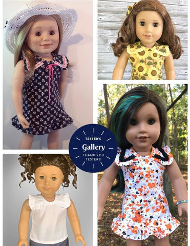 Liberty Jane 18 Inch Modern San Marco Top and Dress 18" Doll Clothes Pattern Pixie Faire