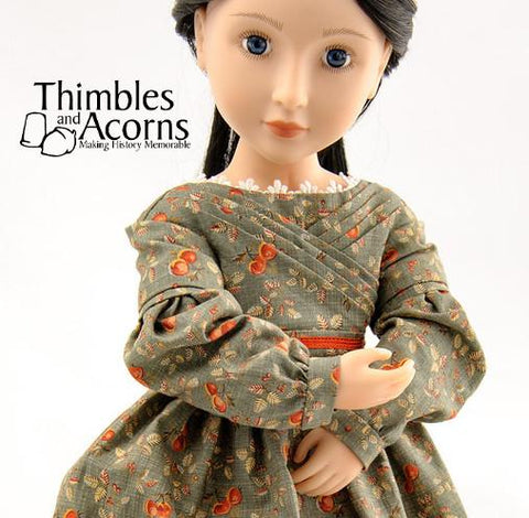 Thimbles and Acorns A Girl For All Time 1830's Sarah Hale Dress Pattern for AGAT Dolls Pixie Faire
