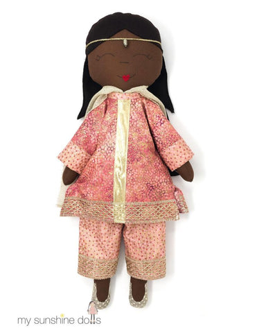 My Sunshine Dolls Cloth doll Savita Doll 23" Cloth Doll Pattern Pixie Faire