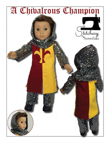 Stitchery By Snowflake 18 Inch Historical A Chivalrous Champion 18" Doll Clothes Pattern Pixie Faire