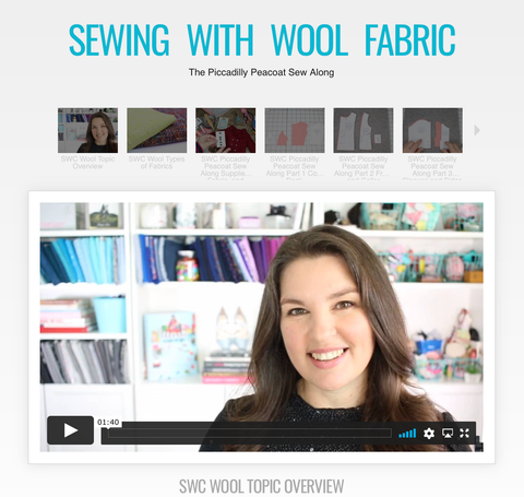SWC Classes Sewing With Wool Fabrics & Piccadilly Peacoat Sew Along Master Class Video Course Pixie Faire