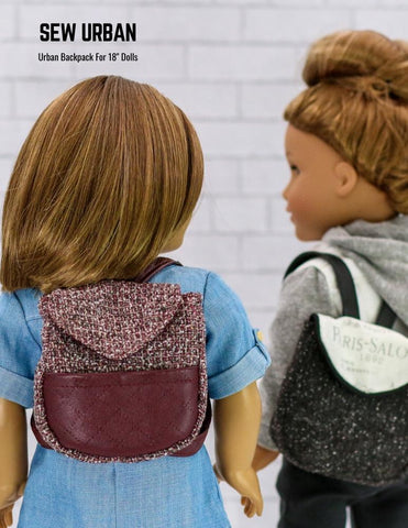Sew Urban 18 Inch Modern Urban Backpack 18" Doll Accessory Pattern Pixie Faire
