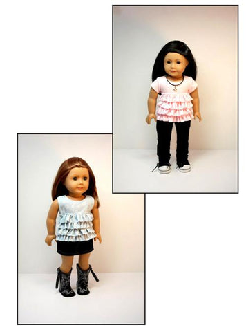 Sew Urban 18 Inch Modern Ruffled Top 18" Doll Clothes Pattern Pixie Faire