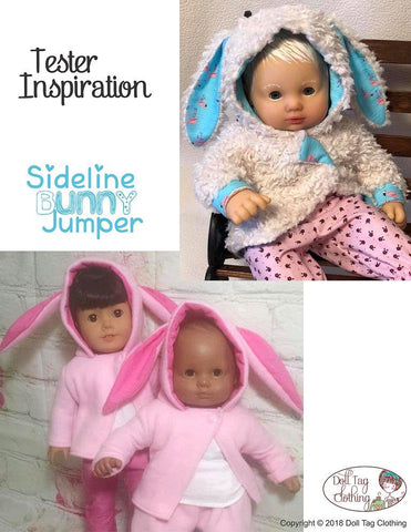 Doll Tag Clothing 18 Inch Modern Sideline Bunny Jumper 18" Doll Clothes Pattern Pixie Faire