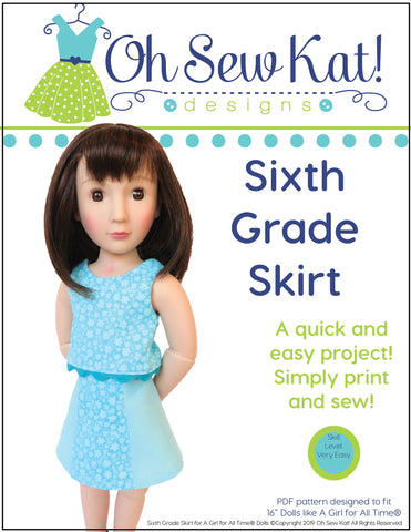 Oh Sew Kat A Girl For All Time Sixth Grade Skirt Pattern For A Girl For All Time Dolls Pixie Faire