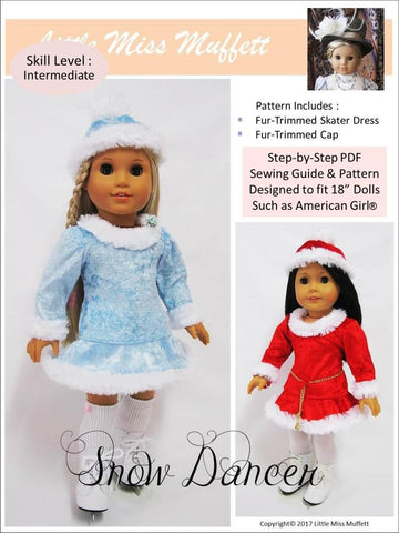 Little Miss Muffett 18 Inch Modern Snow Dancer 18" Doll Clothes Pattern Pixie Faire