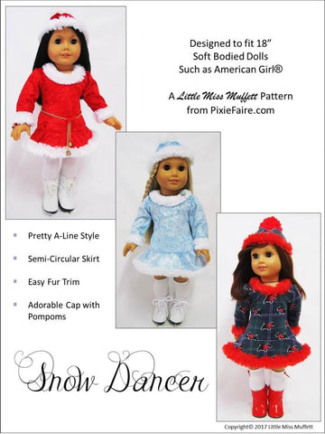 Little Miss Muffett 18 Inch Modern Snow Dancer 18" Doll Clothes Pattern Pixie Faire