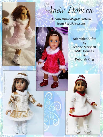 Little Miss Muffett 18 Inch Modern Snow Dancer 18" Doll Clothes Pattern Pixie Faire