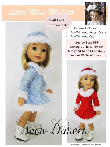 Little Miss Muffett WellieWishers Snow Dancer 14.5" Doll Clothes Pattern Pixie Faire