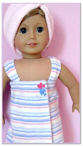 123 Mulberry Street 18 Inch Modern Spa Wrap & Towel 18" Doll Clothes Pattern Pixie Faire