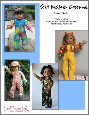 Love From Lola 18 Inch Historical Stilt Walker Costume 18" Doll Clothes Pattern Pixie Faire