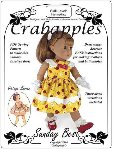 Crabapples 18 Inch Historical Sunday Best 18" Doll Clothes Pattern Pixie Faire