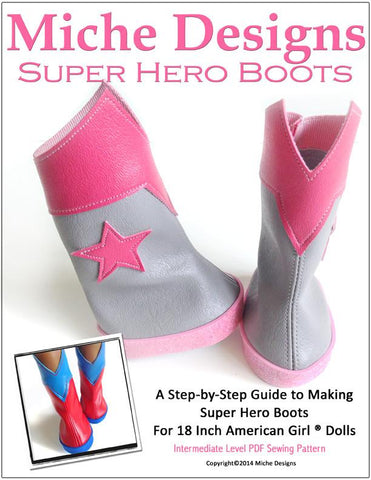 Miche Designs 18 Inch Modern Superhero Boots 18" Doll Shoes Pixie Faire
