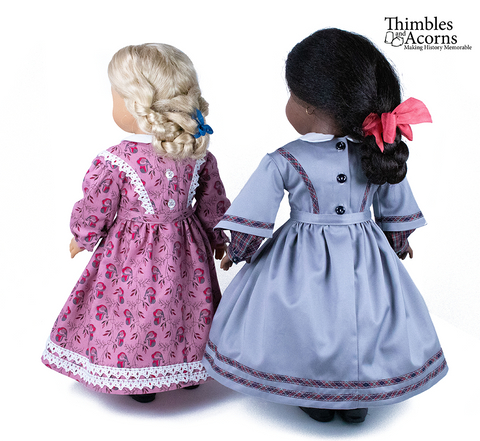 Thimbles and Acorns 18 Inch Historical 1860 Civil War Era Dress 18" Doll Clothes Pattern Pixie Faire