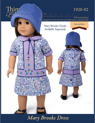 Thimbles and Acorns 18 Inch Historical Mary Brooks Dress 18" Doll Clothes Pattern Pixie Faire