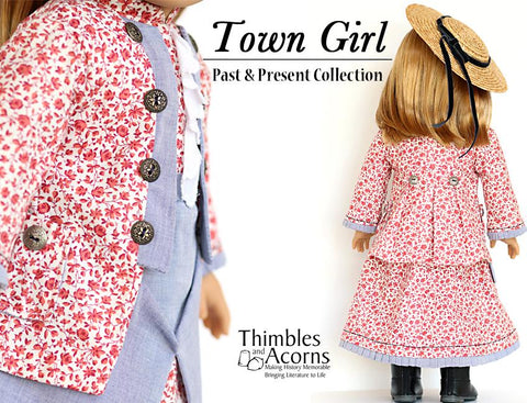 Thimbles and Acorns 18 Inch Historical Town Girl 18" Doll Clothes Pixie Faire