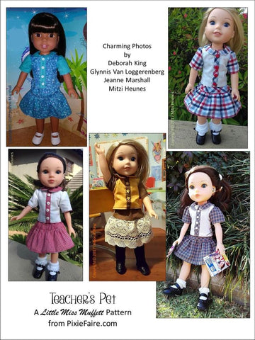 Little Miss Muffett WellieWishers Teacher's Pet 14-14.5" Doll Clothes Pattern Pixie Faire
