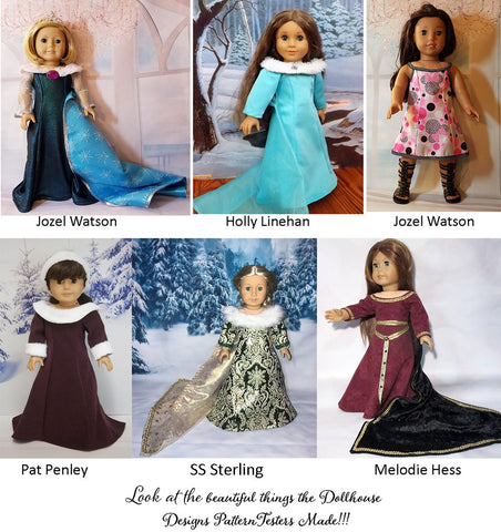 Dollhouse Designs 18 Inch Modern Frost Queen 18" Doll Clothes Pattern Pixie Faire