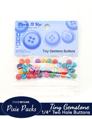 Pixie Faire Pixie Packs Dress It Up Tiny Gemstone Buttons 1/4" or 6mm Pixie Faire