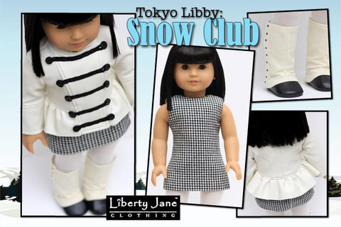 Liberty Jane 18 Inch Modern Sheath Dress and Spats 18" Doll Clothes Pattern Pixie Faire