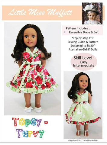 Little Miss Muffett Australian Girl Topsy Turvy Pattern for Australian Girl Dolls Pixie Faire