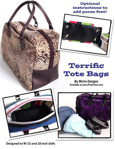 Miche Designs 18 Inch Modern Terrific Tote Bags 18" Doll Accessories Pixie Faire