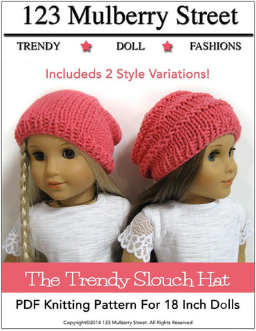 123 Mulberry Street Knitting Trendy Slouch Hat Knitting Pattern Pixie Faire