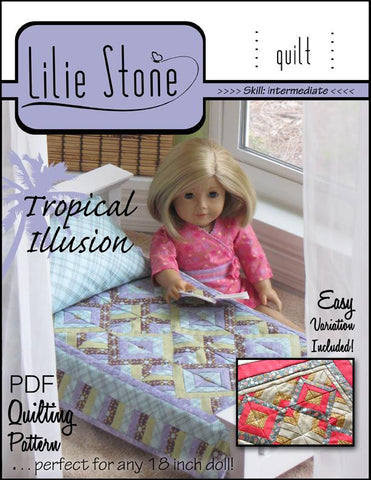 Lilie Stone 18 Inch Modern Tropical Illusion Quilting Pattern Pixie Faire