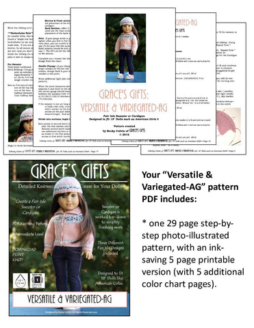 Grace's Gifts Knitting Versatile & Variegated Knitting Pattern Pixie Faire