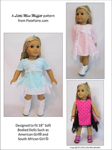 Little Miss Muffett 18 Inch Modern Valentina 18" Doll Clothes Pattern Pixie Faire