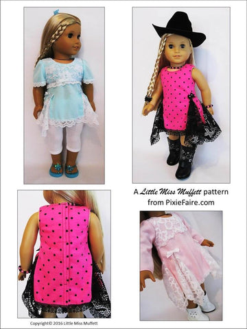 Little Miss Muffett 18 Inch Modern Valentina 18" Doll Clothes Pattern Pixie Faire