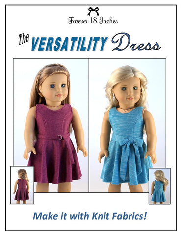 Forever 18 Inches 18 Inch Modern The Versatility Dress 18" Doll Clothes Pattern Pixie Faire