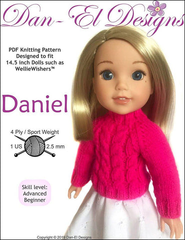 Dan-El Designs Knitting Daniel 14.5" Doll Knitting Pattern Pixie Faire