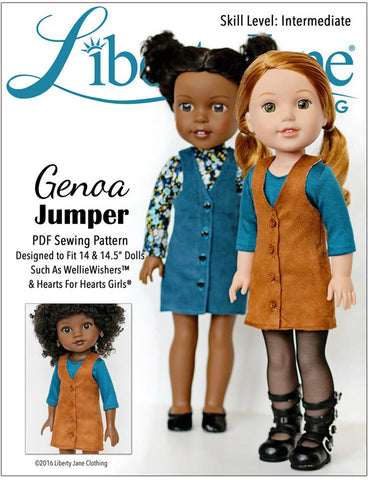 Liberty Jane WellieWishers Genoa Jumper 14 - 14.5 inch Doll Clothes Pattern Pixie Faire
